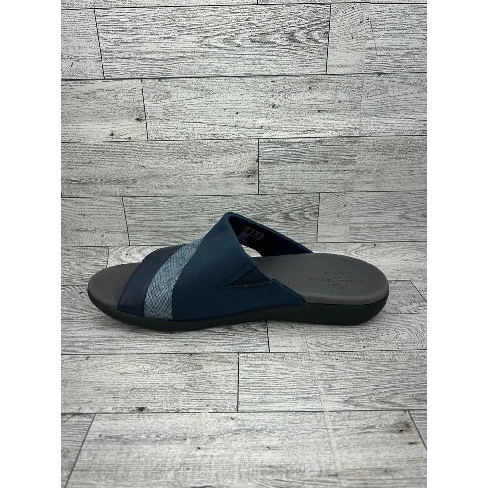 Clarks Cloudsteppers Women's Navy Blue Comfort‎ Slide Sandals Size 8 M